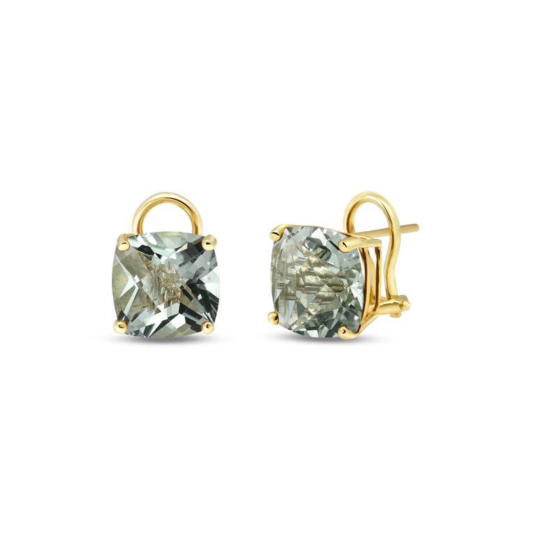 QP Jewellers Green Amethyst Stud Earrings 7.2ctw in 9ct Gold - 2321Y