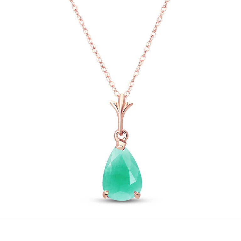 QP Jewellers Emerald Belle Pendant Necklace 1ct in 9ct Rose Gold - 4256R