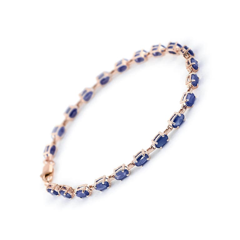 QP Jewellers Sapphire Infinite Tennis Bracelet 8ctw in 9ct Rose Gold - 3561R