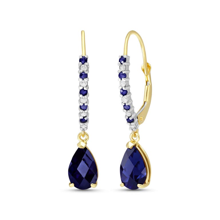 QP Jewellers Sapphire & Diamond Laced Stem Drop Earrings in 9ct Gold - 2785Y