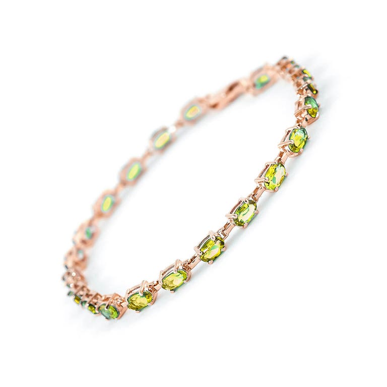 QP Jewellers Peridot Infinite Tennis Bracelet 5.5ctw in 9ct Rose Gold - 1510R