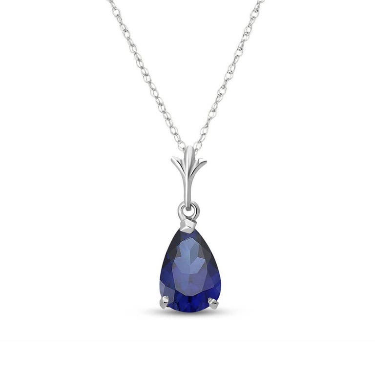QP Jewellers Sapphire Belle Pendant Necklace 1.5ct in 9ct White Gold - 1543W