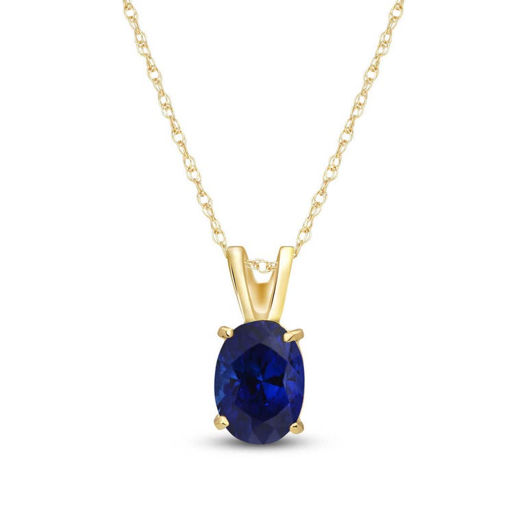 QP Jewellers Oval Cut Sapphire Pendant Necklace 1ct in 9ct Gold - 1673Y