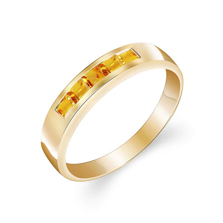 QP Jewellers Citrine Princess Prestige Ring 0.6ctw in 9ct Gold - 3980Y