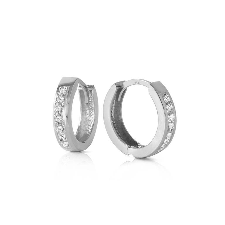 QP Jewellers Diamond Huggie Earrings 0.07ctw in 9ct White Gold - 5281W