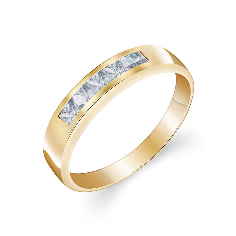 QP Jewellers Aquamarine Princess Prestige Ring 0.5ctw in 14k Gold - 3975Y