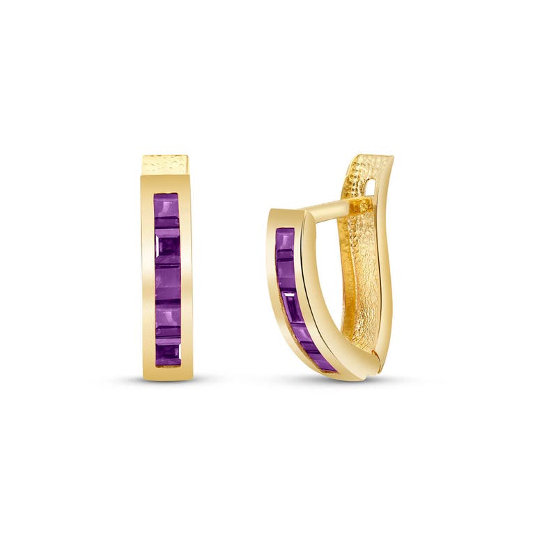 QP Jewellers Amethyst Acute Huggie Earrings 0.85ctw in 9ct Gold - 1047Y