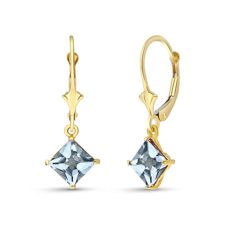 QP Jewellers Aquamarine Drop Earrings 3.2ctw in 9ct Gold - 1837Y - Product Image #1