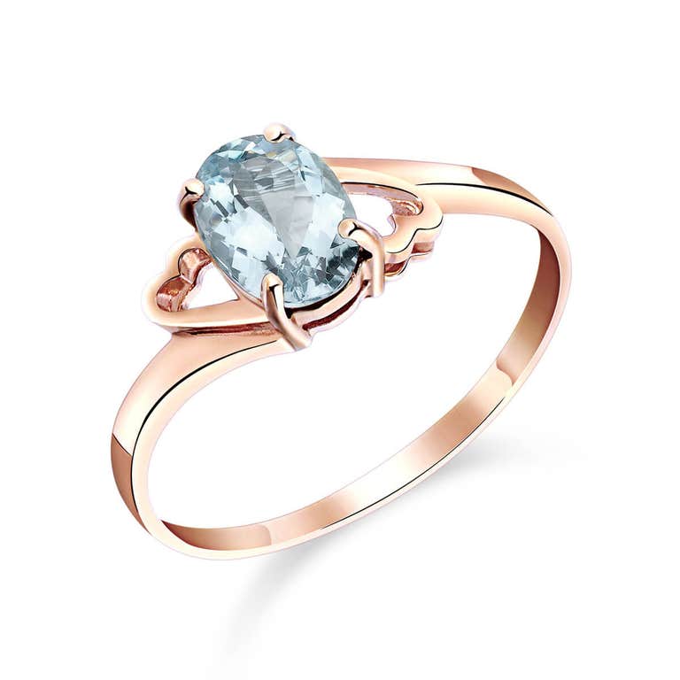 QP Jewellers Aquamarine Classic Desire Ring 0.75ct in 9ct Rose Gold - 1858R - Product Image #1