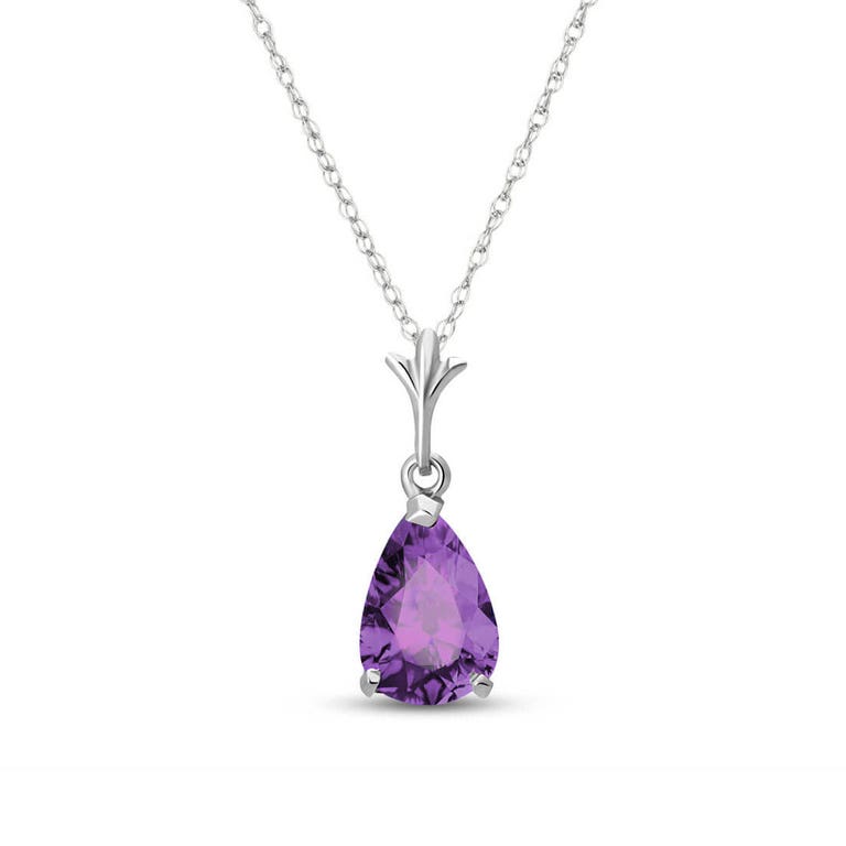 QP Jewellers Amethyst Belle Pendant Necklace 1.5ct in 9ct White Gold - 1870W - Product Image #1
