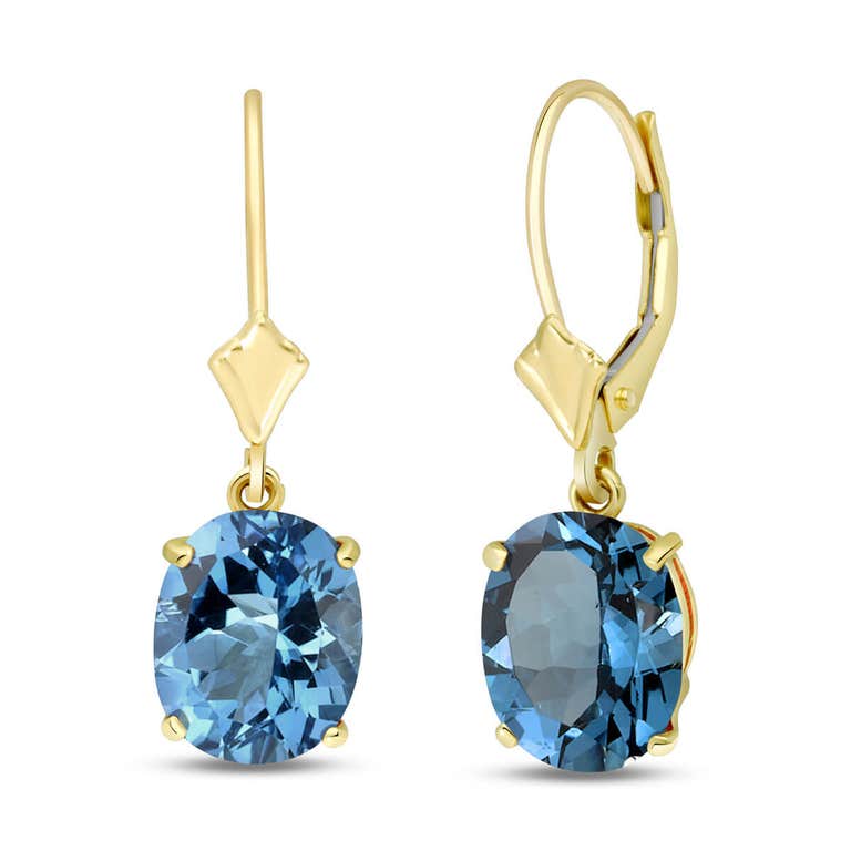 QP Jewellers Blue Topaz Drop Earrings 6.25ctw in 9ct Gold - 2263Y - Product Image #1
