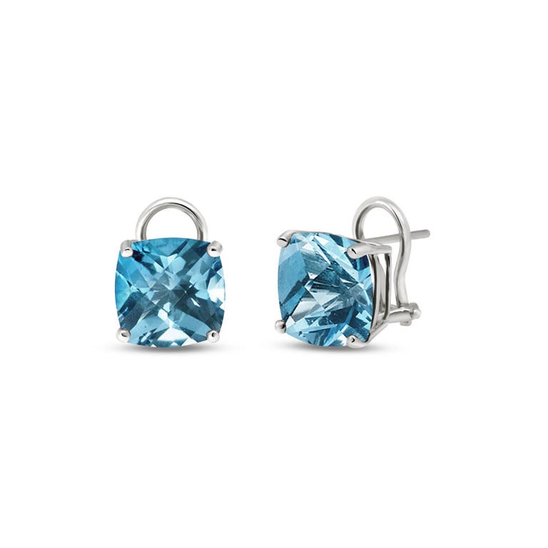 QP Jewellers Blue Topaz Stud Earrings 7.2ctw in 9ct White Gold - 2327W - Product Image #1