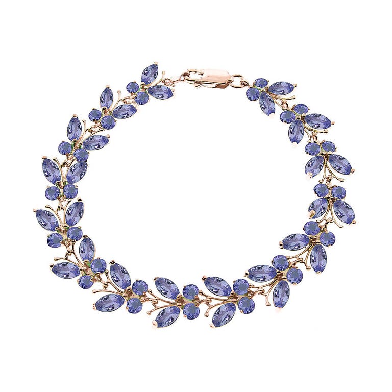 QP Jewellers Tanzanite Butterfly Bracelet in 9ct Rose Gold - 2633R