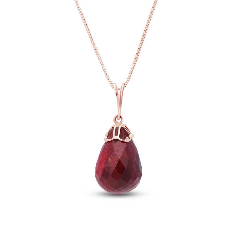 QP Jewellers Ruby Tiara Pendant Necklace 14.8ct in 9ct Rose Gold - 3283R