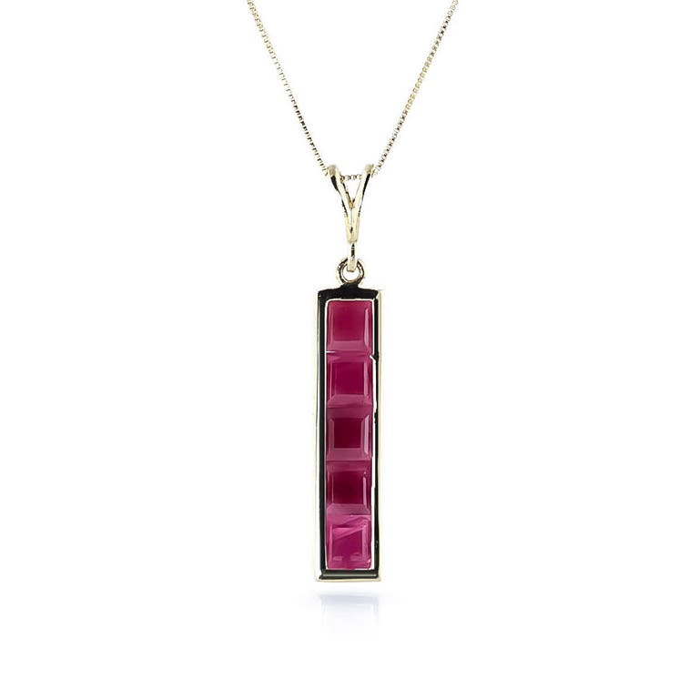QP Jewellers Ruby Channel Set Pendant Necklace 2.5ctw in 9ct Gold - 3526Y