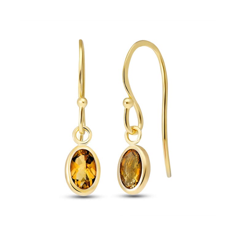 QP Jewellers Citrine Allure Drop Earrings 1ctw in 9ct Gold - 3877Y - Product Image #1
