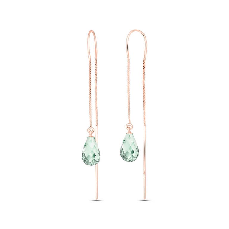 QP Jewellers Green Amethyst Scintilla Earrings 4.5ctw in 9ct Rose Gold - 3937R