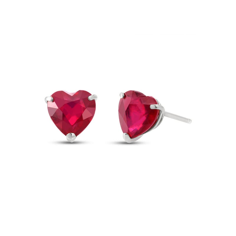 QP Jewellers Ruby Stud Earrings 2.9ctw in 9ct White Gold