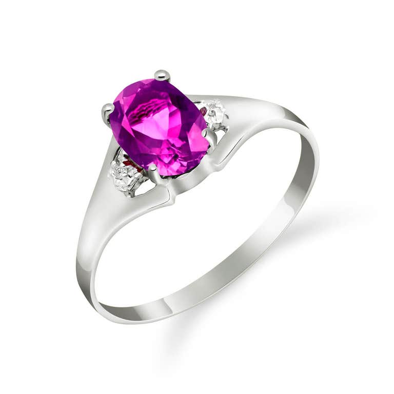 QP Jewellers Pink Topaz & Diamond Desire Ring in Sterling Silver - 4247S - Product Image #1
