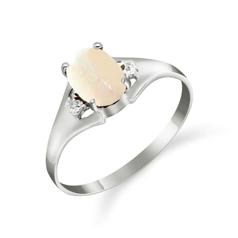 QP Jewellers Opal & Diamond Desire Ring in Sterling Silver - 4367S