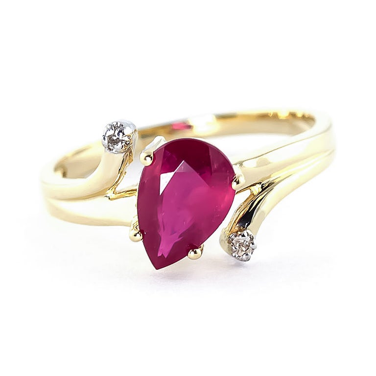 QP Jewellers Ruby & Diamond Flank Ring in 9ct Gold - 4371Y