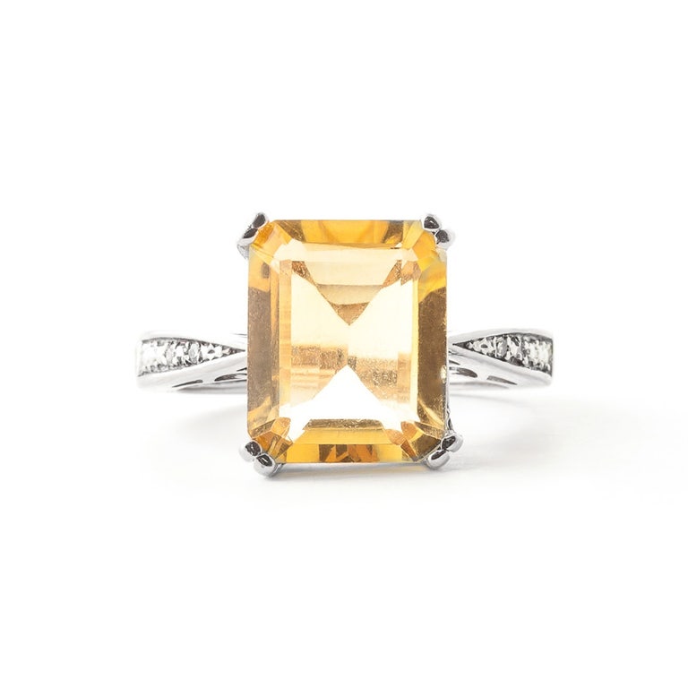 QP Jewellers Citrine & Diamond Ring in Sterling Silver - 5115S - Product Image #1