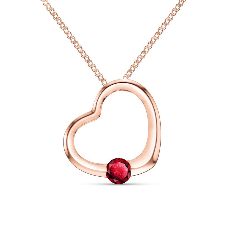 QP Jewellers Round Cut Ruby Pendant Necklace 0.25ct in 9ct Rose Gold - 5384R - Product Image #1