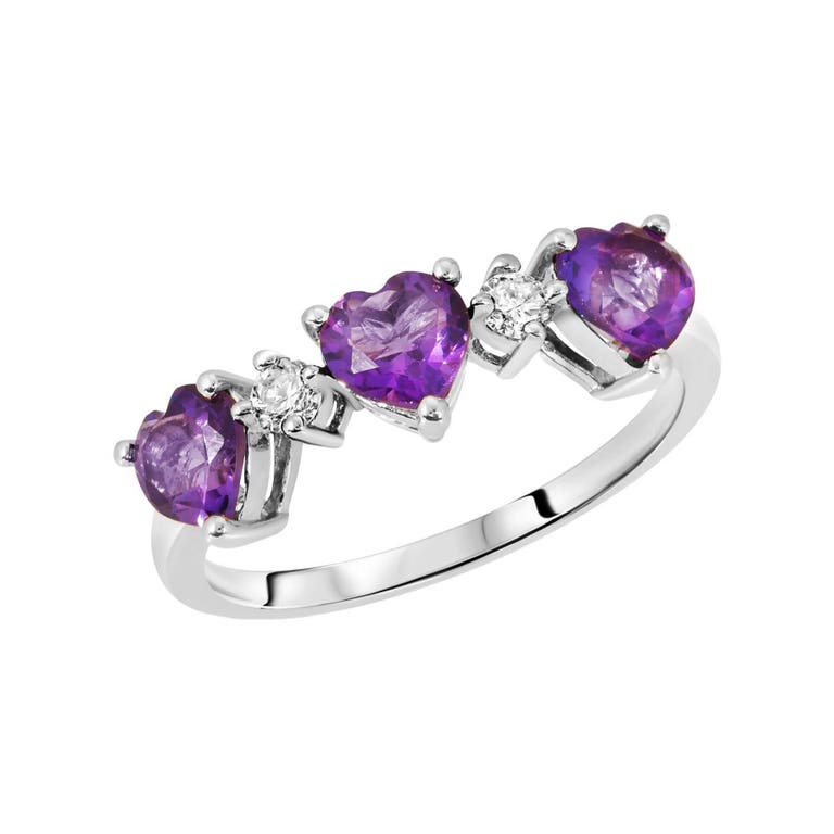 QP Jewellers Amethyst & Diamond Ring in 9ct White Gold - 5739W - Product Image #1