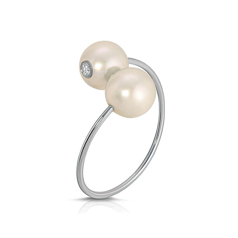 QP Jewellers Pearl & Diamond Ring in 9ct White Gold - 6044W - Product Image #1